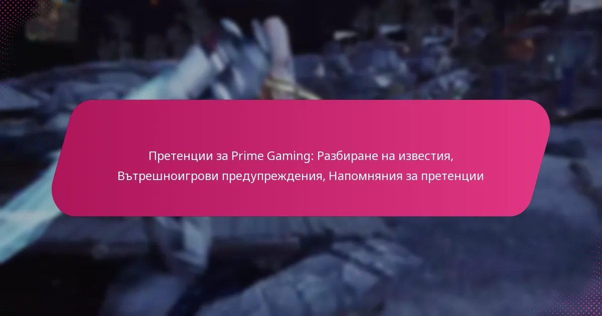 Претенции за Prime Gaming: Разбиране на известия, Вътрешноигрови предупреждения, Напомняния за претенции