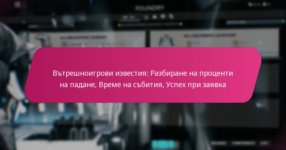 Вътрешноигрови известия: Разбиране на проценти на падане, Време на събития, Успех при заявка